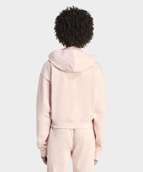ADIDAS ADIDAS Essential French Terry Crop Zipper Hoodie - Sand Pink