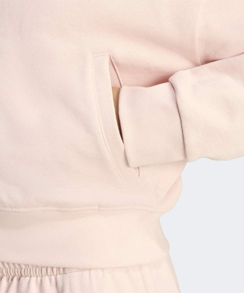 ADIDAS ADIDAS Essential French Terry Crop Zipper Hoodie - Sand Pink