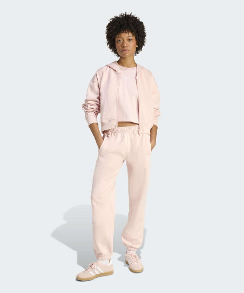 ADIDAS ADIDAS Essential French Terry Crop Zipper Hoodie - Sand Pink