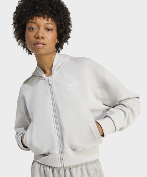 ADIDAS ADIDAS Essential French Terry Crop Zipper Hoodie - Size