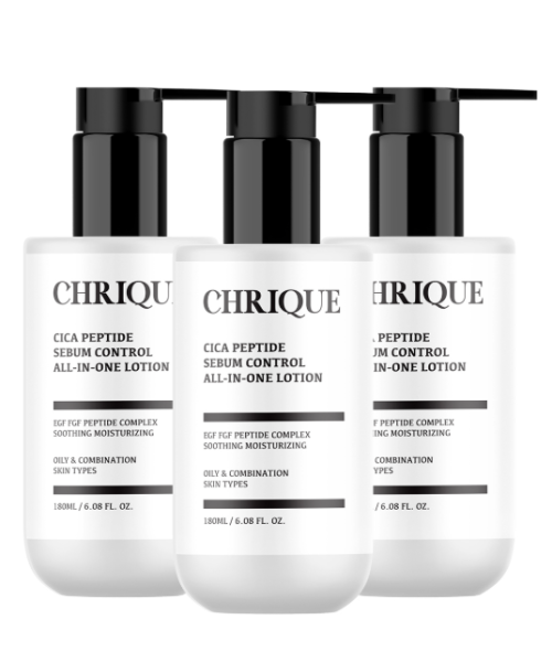 CHRIQUE Creek Cica Peptide Sebum Control All-in-One Lotion 180ml 2pcs