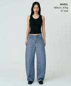 MUSINSA STANDARD WOMAN MUSINSA STANDARD WOMAN Women's Curved Denim Pants Light Indigo