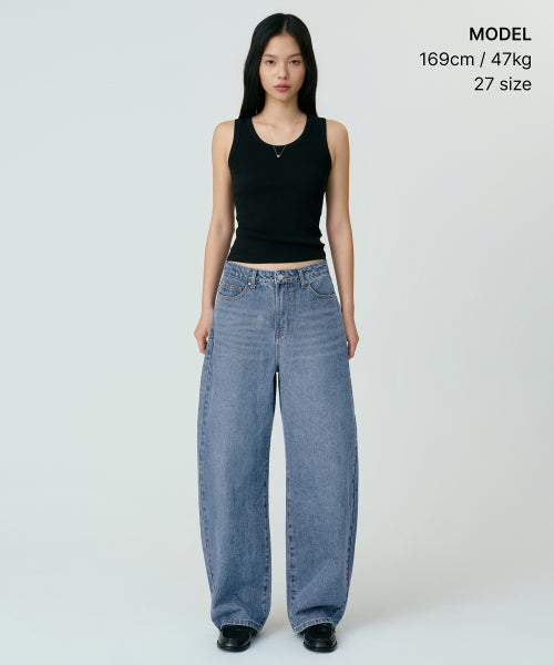 MUSINSA STANDARD WOMAN MUSINSA STANDARD WOMAN Women's Curved Denim Pants Light Indigo