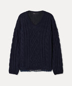 MIXXO MIXXO V-neck Lace Cable Pullover S