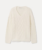 MIXXO MIXXO V-neck Lace Cable Pullover S