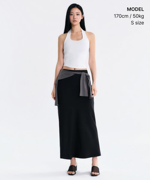 MUSINSA STANDARD WOMAN MUSINSA STANDARD WOMAN Fluid Maxi Skirt [Black]