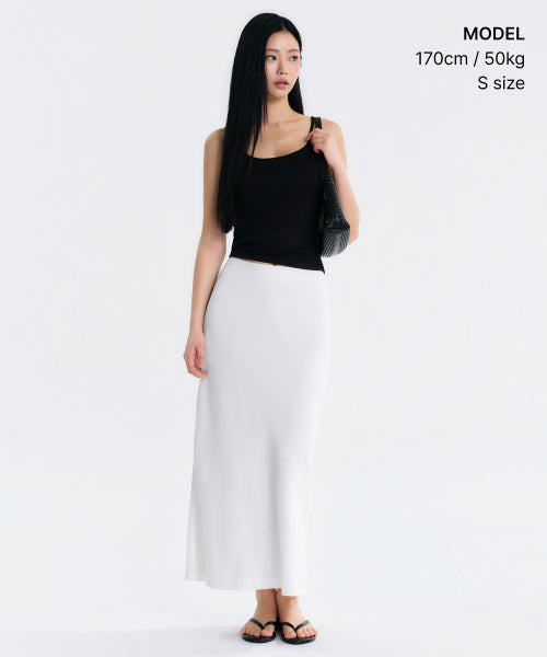MUSINSA STANDARD WOMAN MUSINSA STANDARD WOMAN Maxi Skirt Ivory