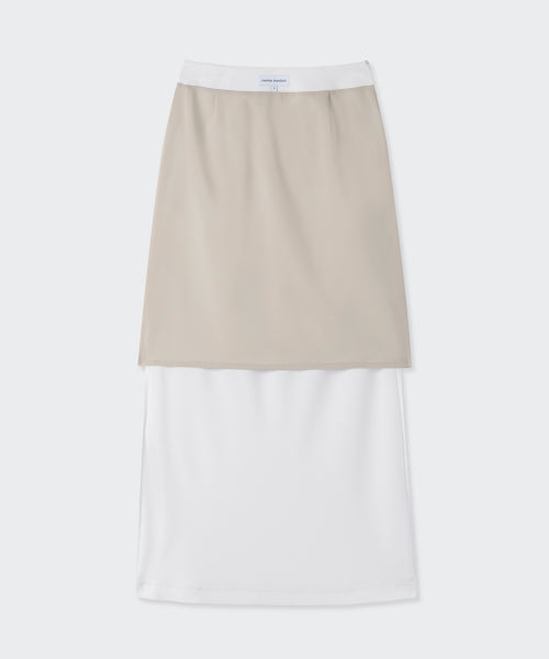 MUSINSA STANDARD WOMAN MUSINSA STANDARD WOMAN Maxi Skirt Ivory