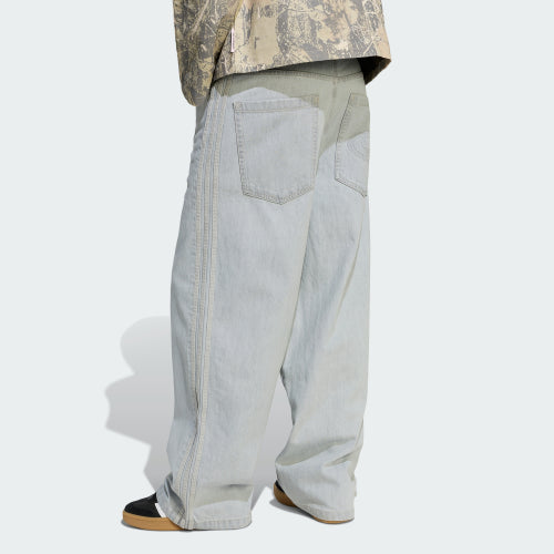ADIDAS ADIDAS Denim Wide Leg Skater Jeans - Light Denim