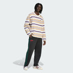 ADIDAS ADIDAS T-Shirt Long Sleeve Striped Waffle Tee - Beige:White