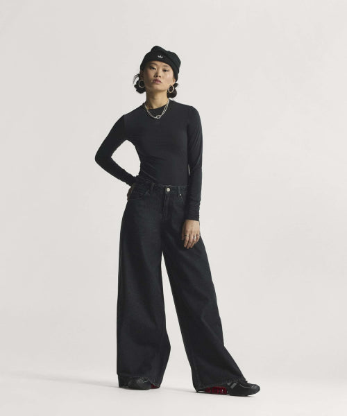 ADIDAS ADIDAS Firebird Denim Track Pants - Black