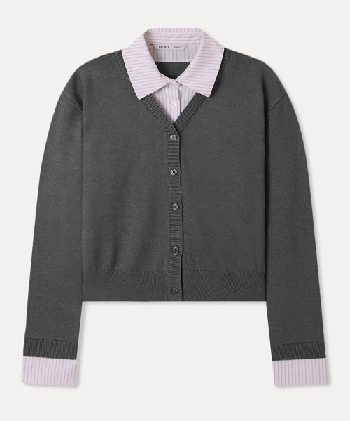 MIXXO MIXXO Shirt Layered Cardigan (C)