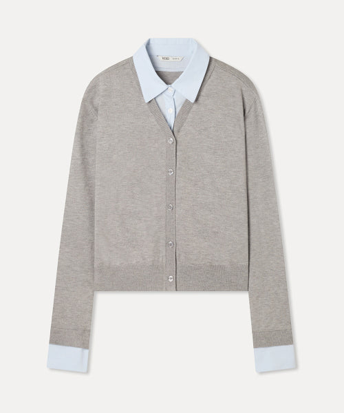 MIXXO MIXXO Shirt Layered Cardigan (C)