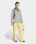 ADIDAS ADIDAS Striped Oversized Long Sleeve Polo T-Shirt - White