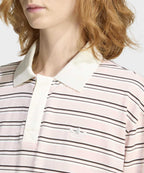 ADIDAS ADIDAS Striped Oversized Long Sleeve Polo T-Shirt - Sand Pink