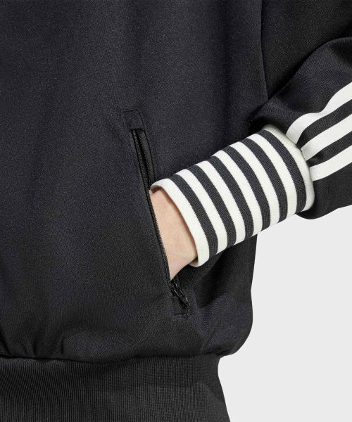 ADIDAS ADIDAS Vintage Beckenbauer Striped Rib Track Top - Black
