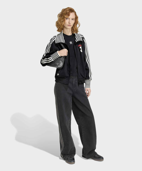 ADIDAS ADIDAS Vintage Beckenbauer Striped Rib Track Top - Black