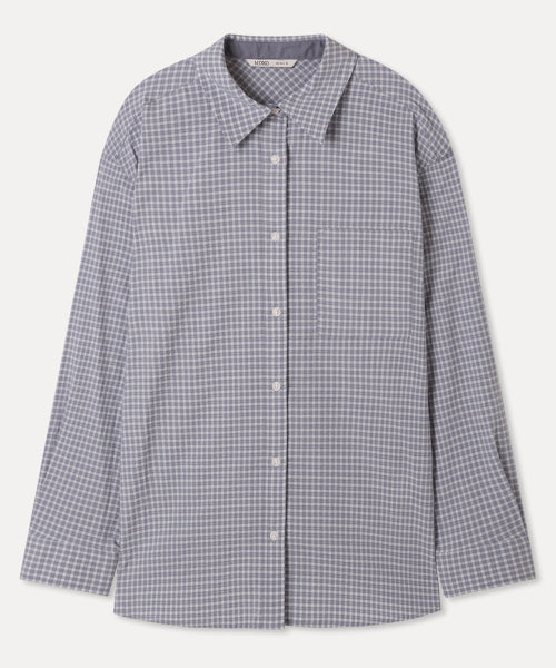 MIXXO MIXXO Shirt Overfit Check Sky Blue S