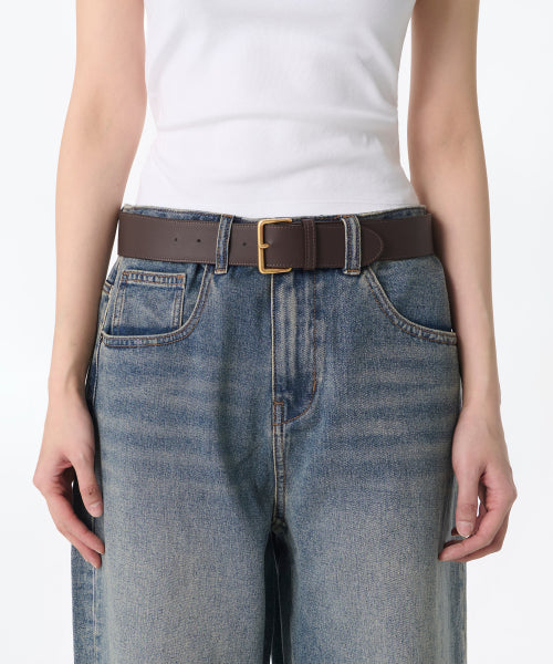 MUSINSA STANDARD WOMAN MUSINSA STANDARD WOMAN Women's Rounded Square Synthetic Leather Belt_40mm