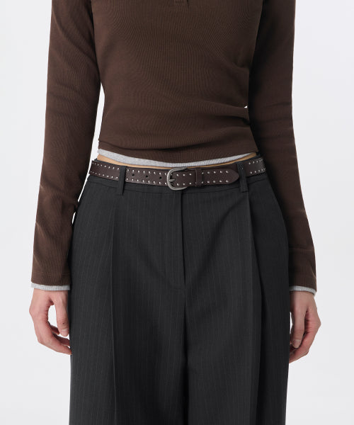 MUSINSA STANDARD WOMAN MUSINSA STANDARD WOMAN Women's Synthetic Leather Dot Stud Belt 25mm