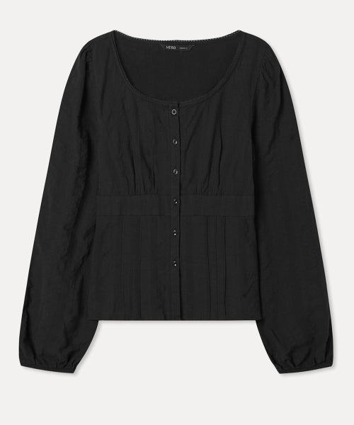 MIXXO MIXXO Shirring Cut Blouse Long Sleeve
