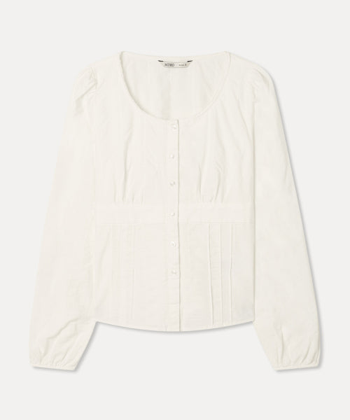 MIXXO MIXXO Shirring Cut Blouse Long Sleeve