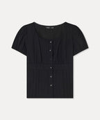 MIXXO MIXXO Shirring Cut Blouse Long Sleeve