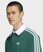 ADIDAS ADIDAS 3-Stripe Rugby Long Sleeve Polo - Green