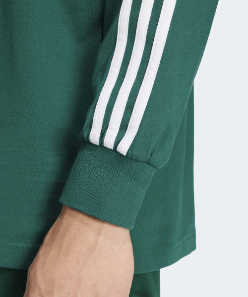 ADIDAS ADIDAS 3-Stripe Rugby Long Sleeve Polo - Green