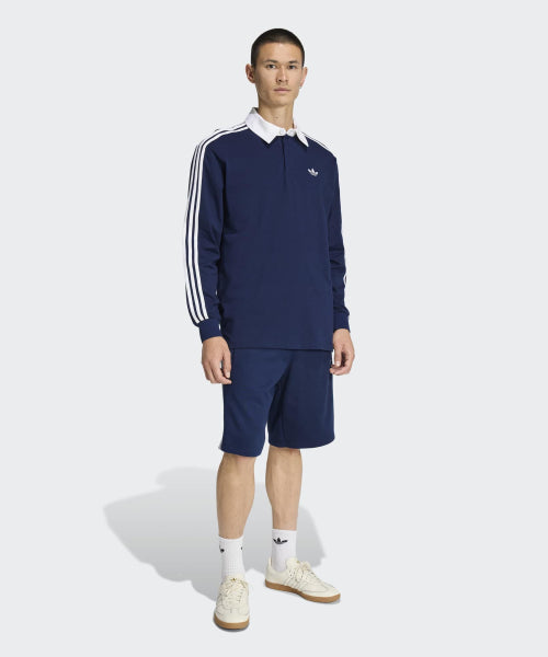 ADIDAS ADIDAS 3-Stripe Rugby Long Sleeve Polo - Night Indigo