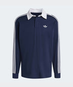 ADIDAS ADIDAS 3-Stripe Rugby Long Sleeve Polo - Night Indigo