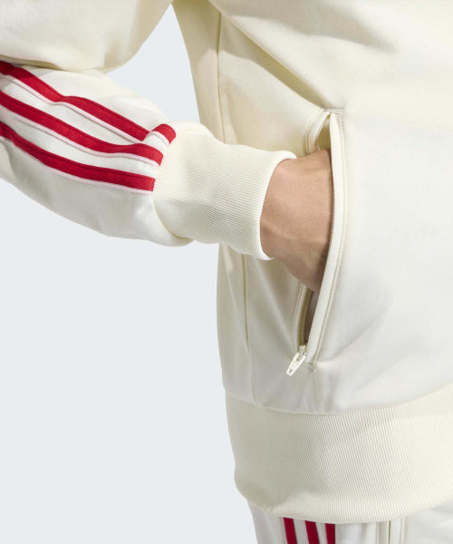 ADIDAS ADIDAS Firebird Jacket - Cream White: Red