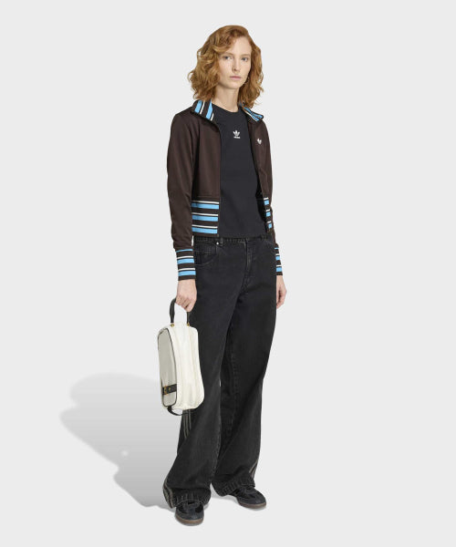 ADIDAS ADIDAS Vintage High Knit Rib Track Top - Aura Coffee