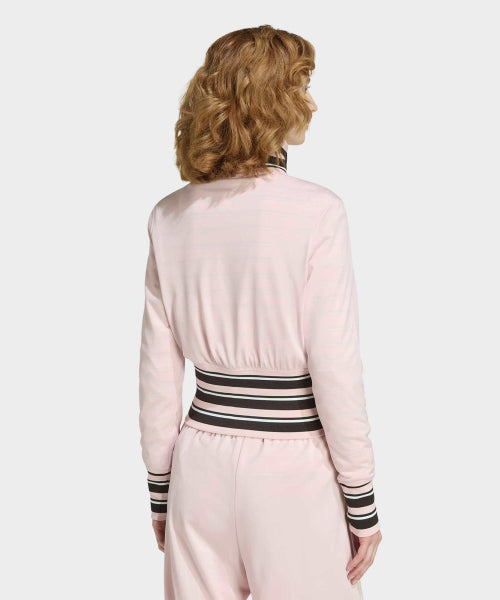 ADIDAS ADIDAS Vintage High Knit Rib Track Top - Sand Pink