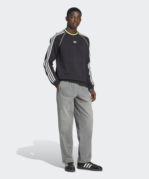 ADIDAS ADIDAS Loose Fit Denim Pants - Gray
