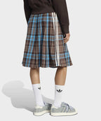 ADIDAS ADIDAS Pleated Check Skirt - Brown:Blue