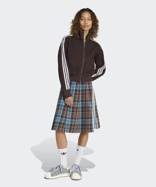 ADIDAS ADIDAS Pleated Check Skirt - Brown:Blue