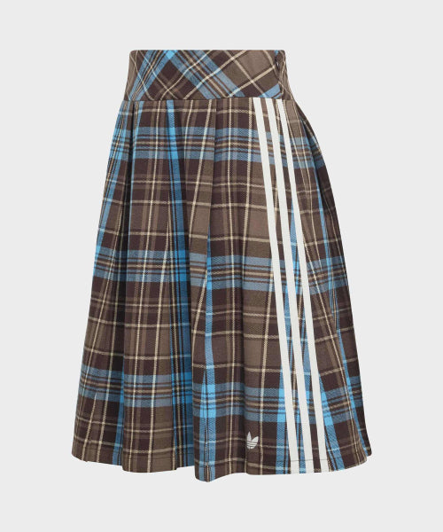 ADIDAS ADIDAS Pleated Check Skirt - Brown:Blue