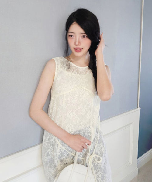 MIXXO MIXXO Lace Layered Long Dress - Size S