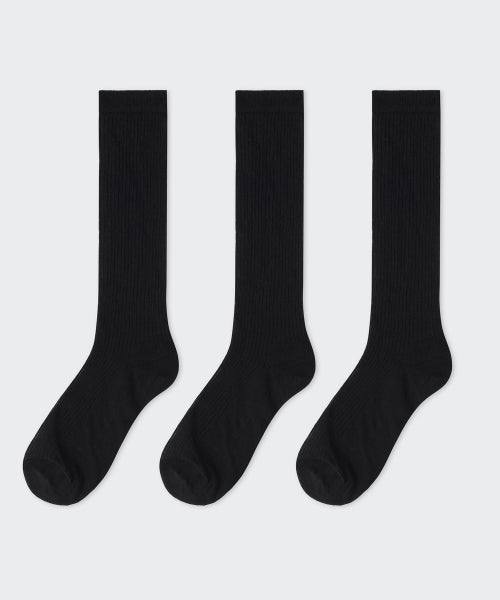 MUSINSA STANDARD WOMAN MUSINSA STANDARD WOMAN Women's Vertical Sheer Socks 3 Pack (Black)