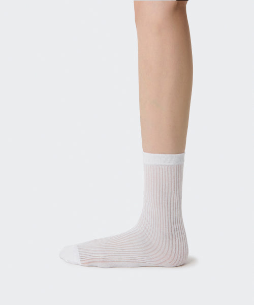 MUSINSA STANDARD WOMAN MUSINSA STANDARD WOMAN Women's Vertical Sheer Socks_3 Pack (White)