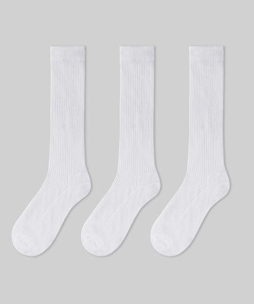 MUSINSA STANDARD WOMAN MUSINSA STANDARD WOMAN Women's Vertical Sheer Socks_3 Pack (White)