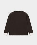 ADIDAS ADIDAS Waffle Long Sleeve Polo Tee - Dark Brown