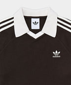ADIDAS ADIDAS Waffle Long Sleeve Polo Tee - Dark Brown