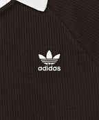 ADIDAS ADIDAS Waffle Long Sleeve Polo Tee - Dark Brown
