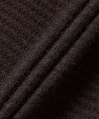 ADIDAS ADIDAS Waffle Long Sleeve Polo Tee - Dark Brown