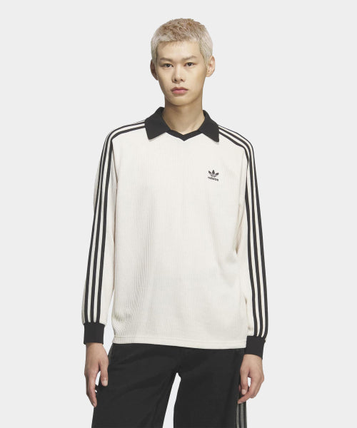 ADIDAS ADIDAS Waffle Long Sleeve Polo Tee - Wonder White