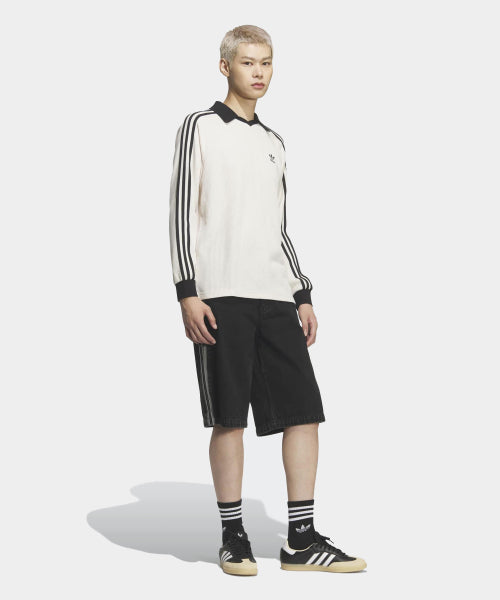 ADIDAS ADIDAS Waffle Long Sleeve Polo Tee - Wonder White