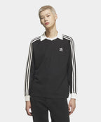 ADIDAS ADIDAS Waffle Long Sleeve Polo Tee - Black
