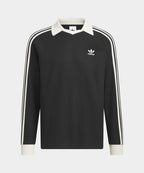 ADIDAS ADIDAS Waffle Long Sleeve Polo Tee - Black